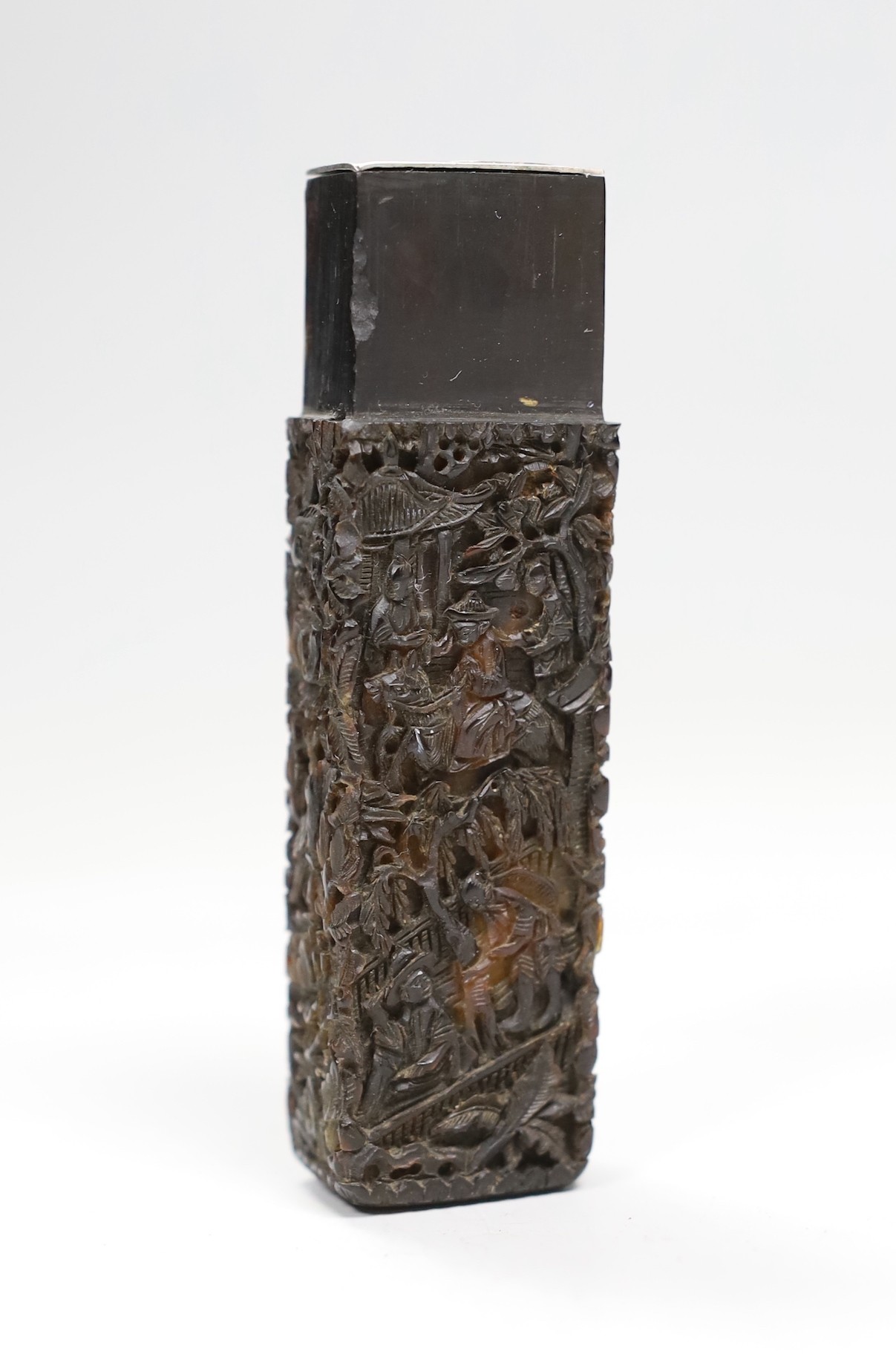 A 19th Century Chinese carved tortoiseshell scribes? case, 9cm long